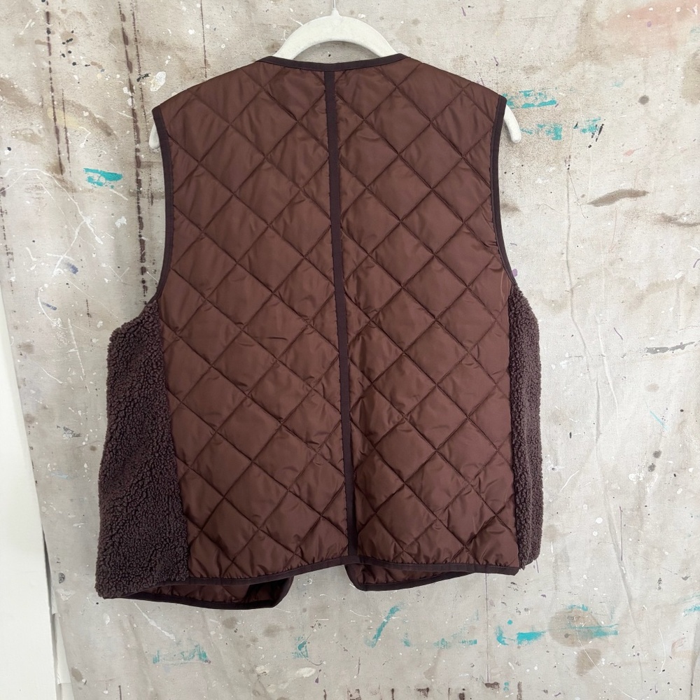 J Crew Reversible Puffer Vest with PrimaLoft Chocolate Brown - Picture 4 of 4
